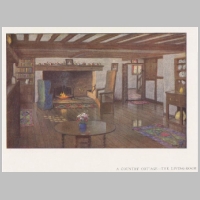 Baillie Scott, A Country Cottage, Living room, The International Yearbook of Decorative Art, 1918, p.7.jpg